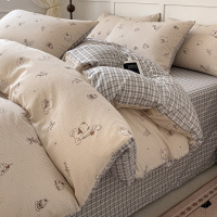 卡通100全棉纯棉床上四件套四季通用床单被套床笠宿舍三件套床品4