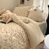 纯棉全棉床上四件套2026新款清新床品被套床笠床单三件套