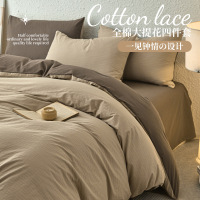 轻奢三层纱纯棉床上四件套2026新款100全棉床单被套罩床笠款床品4