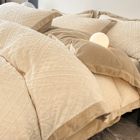 轻奢牛奶绒新款床上加厚加绒珊瑚绒床单被套罩床品舒适