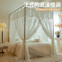 新型落地蚊帐家用卧室2026新款公主风床帘幔纱加粗支架杆高级纹帐