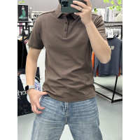 夏季新款纯色翻领上衣男士半袖衫时尚帅气短袖POLO衫简约透气短袖