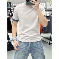 拼接色夏季新款莫代尔面膜恤撞色设计感拼接休闲男士圆领短袖T恤