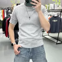 春夏新款加厚短袖T恤男士上衣重磅简约极简风潮流T恤休闲男士纯色