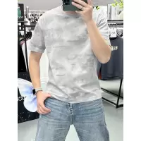 男士T恤短袖新款夏季提花半袖打底衫时尚宽松半截袖体恤上衣帅气