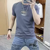 短袖T恤男宽松个性压胶印花欧货潮流休闲圆领上衣体恤男潮牌内搭