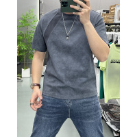 短袖T恤男潮牌夏季宽松新款扎染潮流ins简约个性斜肩拼接上衣体恤