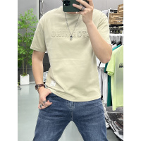 重磅短袖T恤男款夏季新款个性钢印字母男装潮流圆领体恤宽松上衣