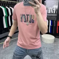 欧货2026夏季新款棉质短袖T恤男士简约字母上衣体恤丝光棉半袖衫