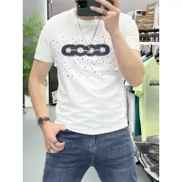 重工烫钻GOOD彩钻短袖时尚T恤圆领男士夏季个性新款青年修身百搭t