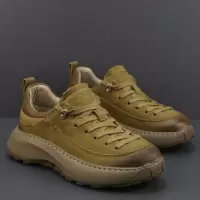 2026新款男鞋真皮厚底透气防滑休闲运动鞋潮流百搭户外登山板鞋男