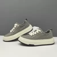 夏季男厚底透气板鞋男款潮鞋百搭冰丝布鞋欧洲站男鞋增高休闲鞋男