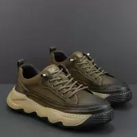 男士头层牛皮运动休闲鞋厚底板鞋男款2026春季新款欧洲站复古男鞋