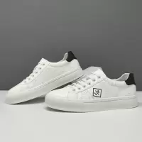 男士小白鞋轻奢一脚蹬懒人鞋真皮板鞋男款潮流百搭欧洲站透气男鞋