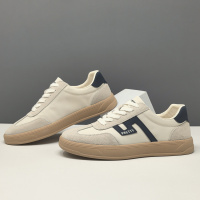 男士春夏冰丝布鞋百搭平板休闲鞋真皮板鞋男款潮流鞋子欧洲站男鞋