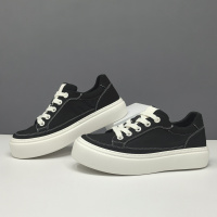 男士春夏布鞋百搭冰丝布休闲鞋欧洲站男鞋小众车缝线厚底增高鞋男