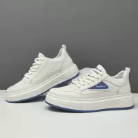 男生头层牛皮厚底板鞋男款潮鞋真皮百搭欧洲站男鞋男士透气休闲鞋