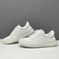 男生头层牛皮板鞋男款潮鞋欧洲站男鞋男士百搭真皮厚底透气休闲鞋