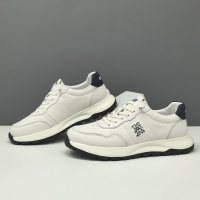 男生头层牛皮板鞋男款潮鞋真皮百搭欧洲站男士透气厚底增高休闲鞋