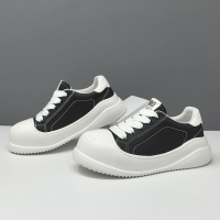 男生头层牛皮白大头鞋男款潮鞋真皮百搭饼干鞋欧洲站小众休闲鞋男