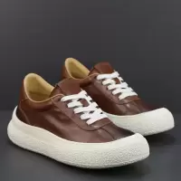 真皮板鞋男厚底简约百搭2026春季新款透气休闲鞋头层牛皮软底鞋子