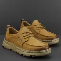 英伦复古真皮休闲皮鞋男2026春季新款轻便舒适百搭头层牛皮男鞋子