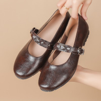 圆头时尚百搭玛丽珍2026年春季新款休闲铆钉法式软底小众搭扣单鞋