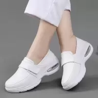 护士鞋女真皮透气2026春夏软底不累脚医护气垫厚底舒适工作小白鞋
