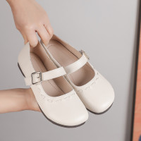 复古平底圆头浅口玛丽珍鞋女2026新款一字带软底百搭通勤四季单鞋