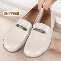 头层牛皮乐福鞋女2026春季新款软底真皮平跟简约复古四季 小单鞋