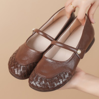 法式复古粗跟玛丽珍女鞋2026春款编织软底小皮鞋百搭舒适四季单鞋