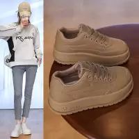 2026春季小白鞋新款韩版ins女学生厚底增高皮面透气休闲鞋