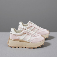 ins韩版新款老爹鞋女2026秋季学生跑步运动休闲皮面透气