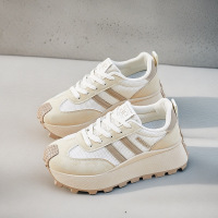 ins韩版皮面老爹鞋女2026秋季新款透气女鞋增休闲鞋