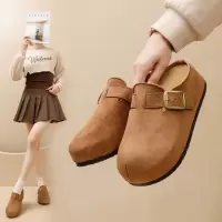 包头半拖鞋女外穿鞋子2026夏季新款休闲一脚蹬懒人厚底鞋