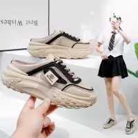 包头半拖鞋女外穿鞋子2026夏季新款休闲一脚蹬懒人薄底鞋