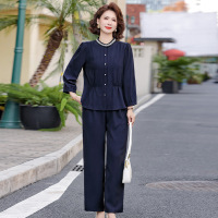 2026年女士休闲中老年春季套装时尚薄款衣服40-60岁50岁九分袖女