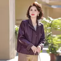 2026年女士休闲妈妈装外套40-60岁中老年人衣服50岁中年短款仿皮