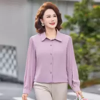 2026年女装中老年衬衫女大码宽松妈妈装上衣春装40-50-60岁衣服女