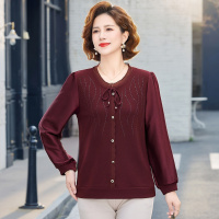 2026年女装新款妈妈装T恤衫女春季洋气中老年人春款小衫气质上衣