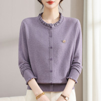 2026年女装新款妈妈装长袖针织上衣40-60岁中老年女装春秋新款女