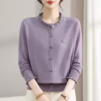 2026年女装新款妈妈装长袖针织上衣40-60岁中老年女装春秋新款女