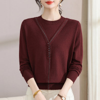 2026年新款妈妈装针织小衫洋气春秋衣服毛线衫40-60岁烫钻上衣