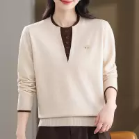 2026春装新款妈妈装洋气女装春季针织衫40-60岁假两件毛衣上衣女