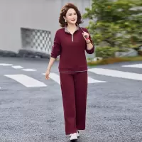 中老年女装新款妈妈运动套装春秋跑步衫中年女款两件套50岁衣服女