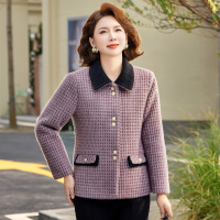中老年妈妈装短款仿貂毛外套女春装新款春秋40-60岁春款2026年新