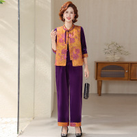 国风妈妈装洋气中老年女士休闲套装60岁中年人中式春装衣服40岁女