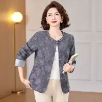 新款女装妈妈外套女洋气中老年人长袖开衫春秋款40-60岁春中年装