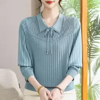 新款妈妈装针织上衣女洋气中老年女士针织衫40-60岁气质毛衣50岁