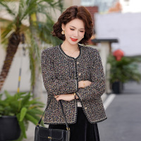 新款小香风妈妈装外套40-60岁中老年装短款女士休闲开衫女50岁女